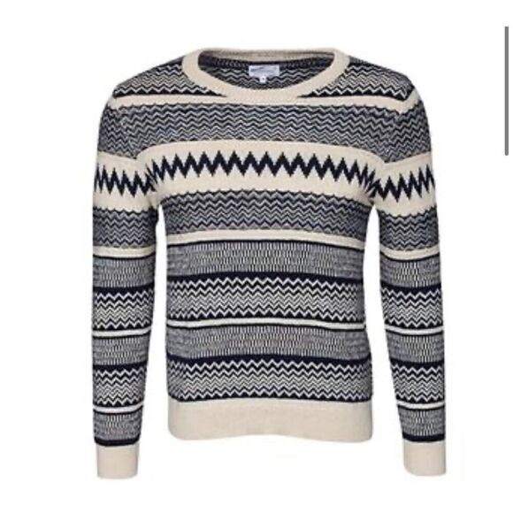 Gant Rugger The Jacquard Sweater Cream/Marine - Picture 2 of 9